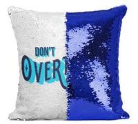 Fabulous Housse de Coussin à Sequin - Paillettes Bleu Don't Overthink It [40 x 40 cm] Bleu G