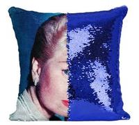Fabulous Housse de Coussin à Sequin - Paillettes Bleu Doris Day Actrice 1 [40 x 40 cm] Bleu G