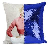 Fabulous Housse de Coussin à Sequin - Paillettes Bleu Doris Day Actrice 5 [40 x 40 cm] Bleu G