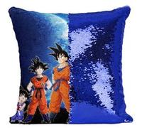 Fabulous Housse de Coussin à Sequin - Paillettes Bleu Dragon Ball Évolution de Son Goku Kakarot [40 x 40 cm] Bleu G