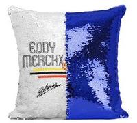 Fabulous Housse de Coussin à Sequin - Paillettes Bleu Eddy Merckx Vintage [40 x 40 cm] Bleu G