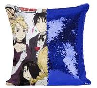 Fabulous Housse de Coussin à Sequin - Paillettes Bleu Full Metal Alchemist Celebration [40 x 40 cm] Bleu G