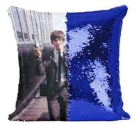 Fabulous Housse de Coussin à Sequin - Paillettes Bleu Georges Harrison The Beatles [40 x 40 cm] Bleu G