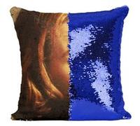 Fabulous Housse de Coussin à Sequin - Paillettes Bleu Gillian Anderson The X Files Portrait [40 x 40 cm] Bleu G