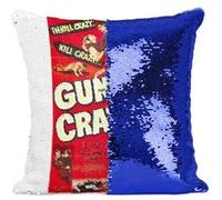 Fabulous Housse de Coussin à Sequin - Paillettes Bleu Gun Crazy Cinéma Vintage 1 [40 x 40 cm] Bleu G