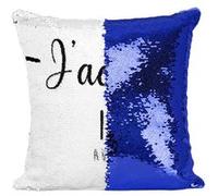 Fabulous Housse de Coussin à Sequin - Paillettes Bleu J'Adore 11 Aude Departement [40 x 40 cm] Bleu G