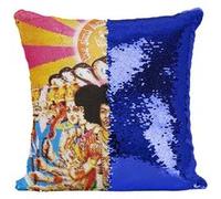 Fabulous Housse de Coussin à Sequin - Paillettes Bleu Jimi Hendrix Axis Bold as Love [40 x 40 cm] Bleu G