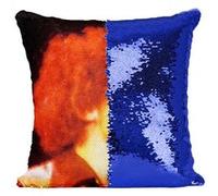 Fabulous Housse de Coussin à Sequin - Paillettes Bleu Jimi Hendrix Electric Ladyland [40 x 40 cm] Bleu G