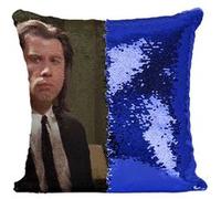 Fabulous Housse de Coussin à Sequin - Paillettes Bleu John Travolta Samuel L. Jackson Costume [40 x 40 cm] Bleu G
