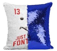 Fabulous Housse de Coussin à Sequin - Paillettes Bleu Just Fontaine [40 x 40 cm] Bleu G