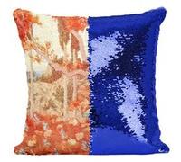 Fabulous Housse de Coussin à Sequin - Paillettes Bleu Les Jardins du Paradie Les Contes d'Andersen [40 x 40 cm] Bleu G