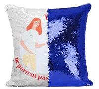 Fabulous Housse de Coussin à Sequin - Paillettes Bleu Les Vrais Héros - Aide Soignante Infirmière [40 x 40 cm] Bleu G