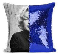 Fabulous Housse de Coussin à Sequin - Paillettes Bleu Marilyn Monroe Actrice 1 [40 x 40 cm] Bleu G