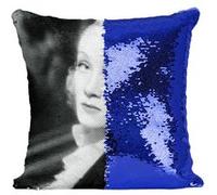 Fabulous Housse de Coussin à Sequin - Paillettes Bleu Marlène Dietrich Actrice 4 [40 x 40 cm] Bleu G