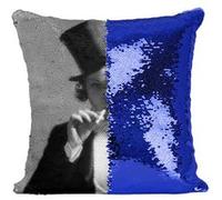 Fabulous Housse de Coussin à Sequin - Paillettes Bleu Marlène Dietrich Actrice 7 [40 x 40 cm] Bleu G