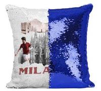 Fabulous Housse de Coussin à Sequin - Paillettes Bleu Milano Vintage Milan [40 x 40 cm] Bleu G