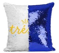 Fabulous Housse de Coussin à Sequin - Paillettes Bleu Mon Trésor [40 x 40 cm] Bleu G