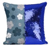 Fabulous Housse de Coussin à Sequin - Paillettes Bleu Motif Sakura Simple [40 x 40 cm] Bleu G