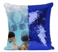 Fabulous Housse de Coussin à Sequin - Paillettes Bleu Nirvana Kurt Cobain Nevermind Photoshoot Piscine [40 x 40 cm] Bleu G