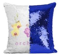 Fabulous Housse de Coussin à Sequin - Paillettes Bleu Orchidée Chic [40 x 40 cm] Bleu G