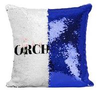 Fabulous Housse de Coussin à Sequin - Paillettes Bleu Orchidée Minimaliste [40 x 40 cm] Bleu G