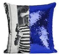 Fabulous Housse de Coussin à Sequin - Paillettes Bleu Pablo Picasso Pistolet [40 x 40 cm] Bleu G