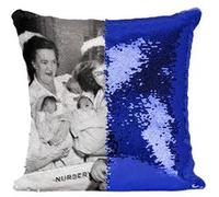 Fabulous Housse de Coussin à Sequin - Paillettes Bleu Pere S'evanouie en Voyant un Triple [40 x 40 cm] Bleu G