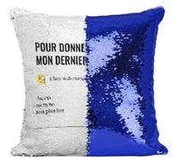 Fabulous Housse de Coussin à Sequin - Paillettes Bleu Pour Donner Suite [40 x 40 cm] Bleu G