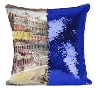 Fabulous Housse de Coussin à Sequin - Paillettes Bleu Rome Circus Maximus Alan Sorrell Empire Romain [40 x 40 cm] Bleu G