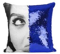 Fabulous Housse de Coussin à Sequin - Paillettes Bleu Sophia Loren Actrice 1 [40 x 40 cm] Bleu G