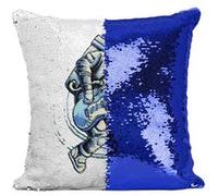 Fabulous Housse de Coussin à Sequin - Paillettes Bleu Space Rocker [40 x 40 cm] Bleu G