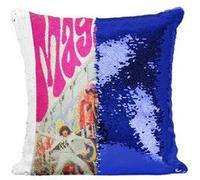Fabulous Housse de Coussin à Sequin - Paillettes Bleu the Who Magic Bus Rock [40 x 40 cm] Bleu G