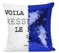 Fabulous Housse de Coussin à Sequin - Paillettes Bleu Voilà à Quoi Ressemble le Papa le Plus Parfait [40 x 40 cm] Bleu G