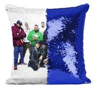 Fabulous Housse de Coussin à Sequin - Paillettes Bleu Wu Tang Clan Hip Hop [40 x 40 cm] Bleu G