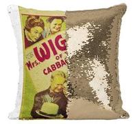 Fabulous Housse de Coussin à Sequin - Paillettes Doré Affiche Mrs Wiggs of the Cabbage Patch Pauline [40 x 40 cm] Doré G