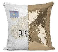 Fabulous Housse de Coussin à Sequin - Paillettes Doré Alpes de Haute Provence carte ancienne [40 x 40 cm] Doré G