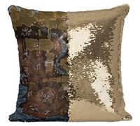 Fabulous Housse de Coussin à Sequin - Paillettes Doré Apex Legends Map Battle Royale Jeux Video [40 x 40 cm] Doré G