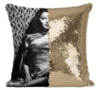 Fabulous Housse de Coussin à Sequin - Paillettes Doré Ava Gardner Actrice 18 [40 x 40 cm] Doré G