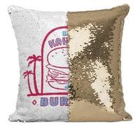 Fabulous Housse de Coussin à Sequin - Paillettes Doré Big Kahuna Burger [40 x 40 cm] Doré G