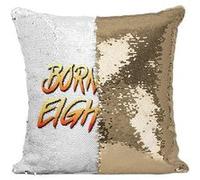 Fabulous Housse de Coussin à Sequin - Paillettes Doré Born in the Eighties Street Fighter [40 x 40 cm] Doré G