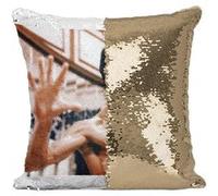 Fabulous Housse de Coussin à Sequin - Paillettes Doré Bruce Lee La Fureur Du Dragon [40 x 40 cm] Doré G