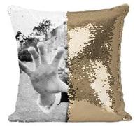 Fabulous Housse de Coussin à Sequin - Paillettes Doré Bruce Lee Noir & Blanc Hong Kong [40 x 40 cm] Doré G