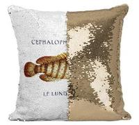 Fabulous Housse de Coussin à Sequin - Paillettes Doré Cephalopholis Argus le lundi matin [40 x 40 cm] Doré G