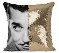 Fabulous Housse de Coussin à Sequin - Paillettes Doré Clark Gable Acteur 2 [40 x 40 cm] Doré G