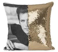 Fabulous Housse de Coussin à Sequin - Paillettes Doré Clint Eastwood Acteur 1 [40 x 40 cm] Doré G