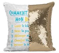Fabulous Housse de Coussin à Sequin - Paillettes Doré Comment Préparer un Biberon [40 x 40 cm] Doré G