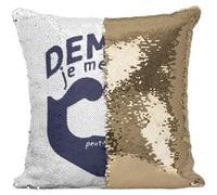 Fabulous Housse de Coussin à Sequin - Paillettes Doré Demain je me rase (peut-être) [40 x 40 cm] Doré G