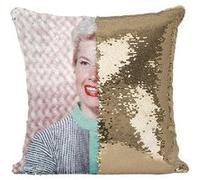 Fabulous Housse de Coussin à Sequin - Paillettes Doré Doris Day Actrice 2 [40 x 40 cm] Doré G