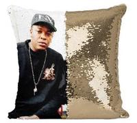 Fabulous Housse de Coussin à Sequin - Paillettes Doré Dr Dre et Snoop Dogg [40 x 40 cm] Doré G