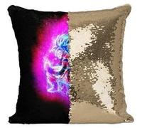 Fabulous Housse de Coussin à Sequin - Paillettes Doré Dragon Ball Son Goku Adulte [40 x 40 cm] Doré G
